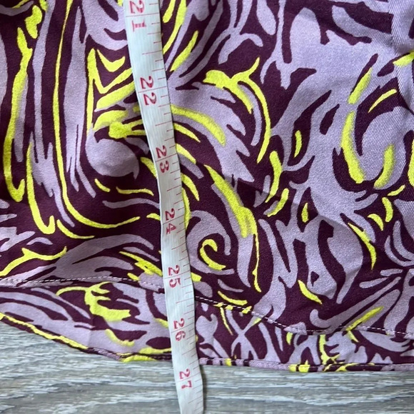 Cinq A Sept Purple Blanche Rhinestone Printed Button Front Top - Picture 15 of 15